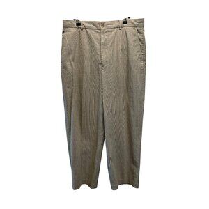 Mens Structure Plaid Dress Pants W34 L32 Beige 100% Cotton Flat Front